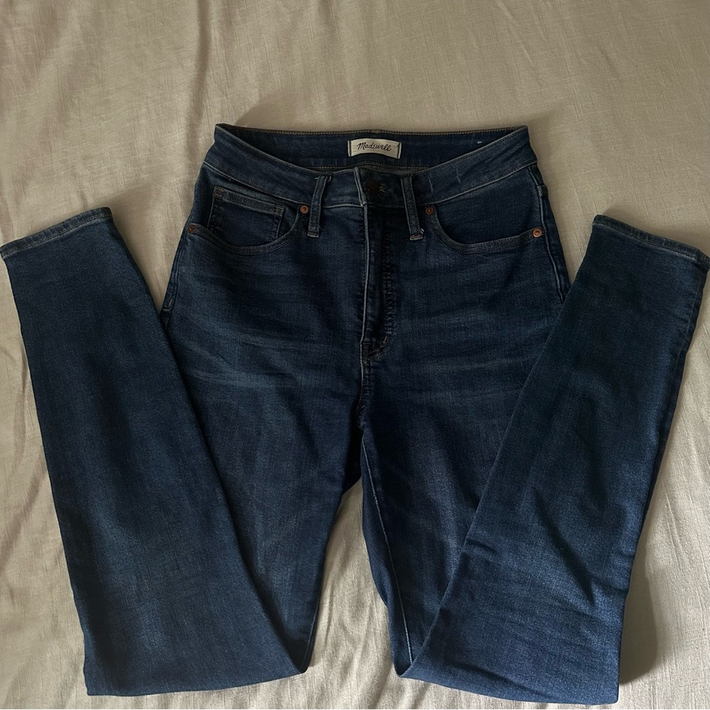 Madewell Dark Blue Curvy High Rise Tall Skinny Jeans